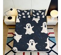 Sábana Bajera Fantasma 3D Impresa Microfibra Bolsillo Profundo Antideslizante Dormitorio Fantasma Mattress Fitted Cover 180x200x25cm