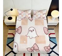 Sábana Bajera Fantasma Lindo 3D Impreso Microfibra Borde Elástico para Adultos Ropa de Cama Antideslizante Lavable Funda Colchón Fantasma 200x200x25cm