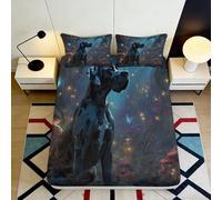 Sábana Bajera Fitted 3D Impresa Perro, Microfibra, Bolsillo Profundo, Antideslizante, Ropa de Cama, Funda de Colchón Perro, Lavable, Protección de Colchón 200x200x25cm