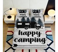Sábana Bajera Fitted Sheet Camping 3D Impresa Microfibra Bolsillo Profundo Antideslizante Funda Colchón Camping Lavable 90x200x25cm