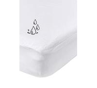 Sábana Bajera Impermeable Meyco Home Molton PU para 1 Persona, Ajuste Gracias al cordón elástico Alrededor, Transpirable, Dimensiones: 90 x 200 cm, Blanco