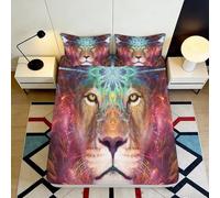 Sábana Bajera Leona 3D Impresa Microfibra Antideslizante Bolsillo Profundo Leona Cubierta Ajustable Colchón Elástico Dormitorio 120x200x25cm