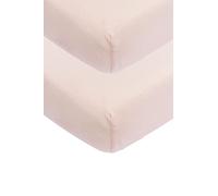 Sábana Bajera Meyco Baby Uni en Juego de 2 Piezas (sábana Bajera de Punto Suave algodón, Ajuste Gracias al cordón elástico Alrededor, tamaño: 70 x 140 cm), Rosa Suave
