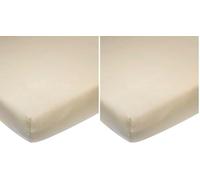 Sábana Bajera Meyco Baby Uni para la Cuna (sábana Jersey Suave, Ajuste Gracias a la Banda elástica en Todo el Contorno, Transpirable, Dimensiones: 60 x 120cm), Arena (Paquete de 2)