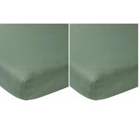 Sábana Bajera Meyco Baby Uni para la Cuna (sábana Jersey Suave, Ajuste Gracias a la Elasticidad Integral, Transpirable, Dimensiones: 60 x 120cm), Verde Bosque (Paquete de 2)