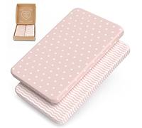 Sábana Bajera minicuna mimaDu sábanas minicuna 50x80 sábanas para minicuna sábanas Cuna 50 x 90 Bajera Cuna Mini Cuna colecho 90x50 90x55 cm | 100% algodón Peinado Oeko-Tex (Rosa Palo)