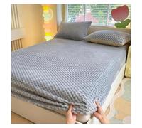 Sabana Bajera Queen Terciopelo Leche Forro Polar Invierno Bolsillo Profundo | Bolsillo profundo 30 cm elástico 360° forro leche ultra suave sin fundas(Gray,King: 78*80in)