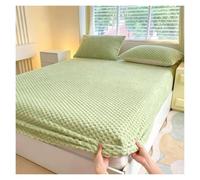 Sabana Bajera Queen Terciopelo Leche Forro Polar Invierno Bolsillo Profundo | Bolsillo profundo 30 cm elástico 360° forro leche ultra suave sin fundas(Green,Twin: 39*75in)