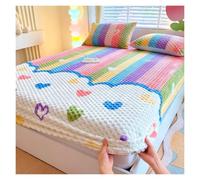 Sabana Bajera Queen Terciopelo Leche Forro Polar Invierno Bolsillo Profundo | Bolsillo profundo 30 cm elástico 360° forro leche ultra suave sin fundas(Colorful,2 Pillowcases)