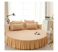 Sábana Bajera Redonda, Colcha Acolchada De Algodón, Funda De Colchón Antideslizante, Sábana Romántica For Hotel Y Hogar, Faldas De Cama con Funda De Almohada(8,1pc 220cm Sheet)