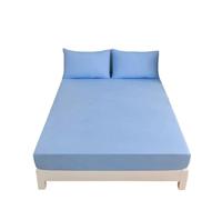 Sabana Bajera Sábana Ajustable de 90/180/150x200cm, Funda colchón con Banda elástica, tamaño Queen King (sin Fundas Almohada), 1 ud para Colchones(Sky Blue,160x200cm)