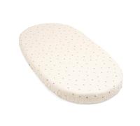 Sábana Bajera Sleepi V3 de Stokke, Flower Ecru - Sábanas Suaves para Dulces Sueños - Hecha para la Cama Sleepi de Stokke - 100% Percal de Algodón Fino - Lavable