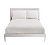 Sábana Bajera térmica tamaño King, de Forro Polar ultrasuave, de fácil Cuidado, cálida y Resistente a la decoloración (152 x 203 cm), Funda de sábana mullida de 25 cm de Profundidad, Color Blanco