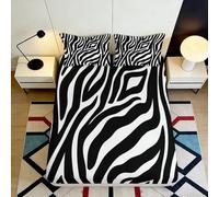 Sábana Bajera Zebra 3D Impresa Microfibra Bolsillo Profundo Antideslizante Juego Dormitorio Zebra Mattress Fitted Cover Lavable 200x200x25cm