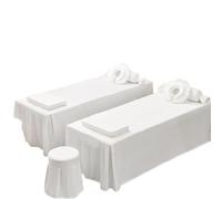 Sábana Camilla Masaje 1 pieza de faldón de cama sólido for salón de belleza, antideslizante, for mesa de masajes, spa, cubrecama, funda de cama agradable for la piel con orificio(WHITE,190x80cm)