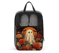 Sábana de dibujos animados, fantasma, bohemio, flores, bolsa para zapatos para viajes, uso diario, bolsa de almacenamiento antipolvo para zapatos de golf