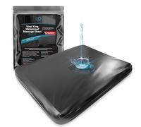 Sábana de Masaje Impermeable de Vinilo Negro tamaño King con Bolsillo Lateral, Protector de colchón, cubrecama para masajes Nuru - Seguro para aceites, lubricantes a Base de Agua y de Silicona