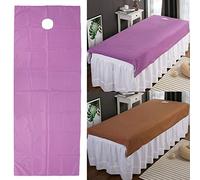 Sábana de Masaje para SPA, 2 Piezas, poliéster a Prueba de Aceite, Cubierta de Mesa de salón con Orificio Facial, Lavable a máquina, Espesada, Suave, Impermeable para colchón sofá Reutilizable