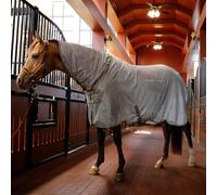 Sábana de Mosca para Caballos, sábana de Malla Transpirable para Caballos Ropa de Caballo Sábana para Moscas de Caballo con Cubierta de Cuello Desmontable y Envoltura para el Vientre