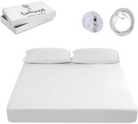 Sábana Earthing Grounding de Algodón Orgánico con Fibra de Plata - Conexión a Tierra con Cable y Adaptador - Reducción del Estrés, Mejor Sueño y Energía Renovada (Cama Matrimonio 200 x 200 x 30)