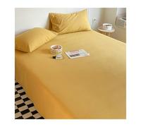 Sábana Encimera 100% Algodón Lavado 200x230cm 240x250cm 245x270cm para Cama de 120/135cm 150/180cm 180/200cm Ultra Suave(Yellow,240x250cm+48x74cm x2)