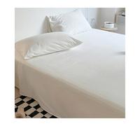 Sábana Encimera 100% Algodón Lavado 200x230cm 240x250cm 245x270cm para Cama de 120/135cm 150/180cm 180/200cm Ultra Suave(White,240x250cm+48x74cm x2)