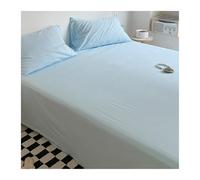 Sábana Encimera 100% Algodón Lavado 200x230cm 240x250cm 245x270cm para Cama de 120/135cm 150/180cm 180/200cm Ultra Suave(Light Blue,240x250cm+48x74cm x2)