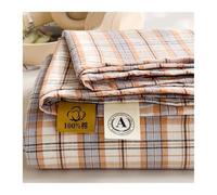 Sábana Encimera a Cuadros Cama 90 a 200cm Sábana Plana Algodón Extra Suave Transpirable for Mujeres y Hombres(Grid C,160x230cm+48x74cm x2)