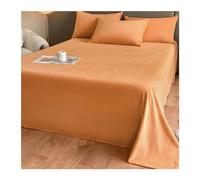 Sábana encimera coralina Invierno Cama 90/100/150/180/200cm Sábana Plana de Felpa de Forro Polar ultrasuave cómoda y cálida (Color : Orange, Size : 200x230cm+48x74cm x2)