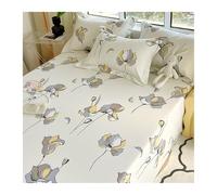 Sábana Encimera de 100% Algodón con Estampado Floral Sábana Superior Extra Suave y Transpirable para Cama de 90-100cm 120-135cm 150-180cm 200cm(Summer,245x270cm+48x74cm x2)