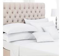 Sábana encimera de lujo blanca de calidad hotelera de 400 hilos, 100% algodón egipcio de calidad premium, sábana de cama y funda de almohada (sábana encimera doble)