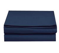 Sábana encimera de Lujo, Elegante, cómoda, sin Arrugas, 1500 Hilos, Calidad egipcia, 1 Pieza, 1 Pieza, tamaño Individual/Doble XL, Azul Marino