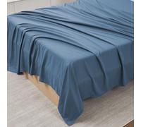 Sábana encimera de tamaño King - Sábana Superior de Microfibra cepillada ultrasuave y Transpirable Solo para Camas tamaño King, Color Azul Mezclilla