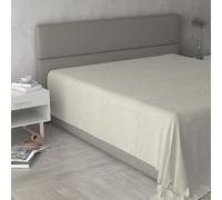 Sábana encimera MAX Color matrimonial Maxi 270 x 300 cm, 100% algodón Made in Italy - Sábanas para Cama de Matrimonio Maxi de Color Liso - Crema
