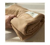 Sábana Encimera Ultra Suave y Transpirable 100% Algodón de Gasa Doble Sábana Plana Cama Individual Doble King Size(Brown,245x250cm+48x74cmx2)