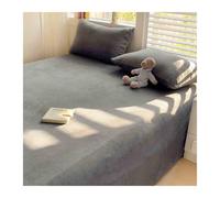 Sábana Plana de Franela Cama 90/100/120/135/150/180/200CM Sábana Encimera Franela Termica Cálido para Invierno(Dark Gray,230x250cm+48x74cm x2)