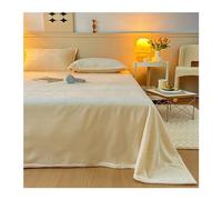 Sábana Plana de Franela de Invierno Individual Matrimonio para Cama 120 180 Sábana Encimera de Felpa Cálida y Suave de Lujo (Color : Beige, Size : 250x230cm+48x74cm x2)