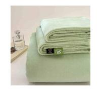 Sábana Plana de Franela para Cama 90/100/120/135/180/200 Sábana Encimera Térmica Tacto Suave de Invierno Cálida(Bean Green,240x270cm+48x74cm x2)