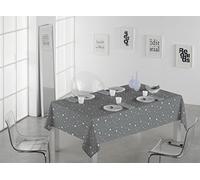 SABANALIA Mantel de Tela Antimanchas Rain Medidas, 140 x 300, Gris