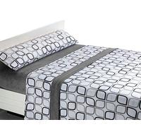 SABANALIA - Sabanas Coralina 180 | Sabanas Invierno Spring | 4 Piezas | 2 Fundas de Almohada, Bajera Ajustable y sábana encimera | Cama 180 | Color Gris | (Disponible en Varios tamaños y Colores)