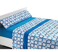 SABANALIA - Sabanas Coralina 180 | Sabanas Invierno Spring | 4 Piezas | 2 Fundas de Almohada, Bajera Ajustable y sábana encimera | Cama 180 | Color Azul | (Disponible en Varios tamaños y Colores)