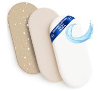 Sábanas Ajustables para Cochecito de bebé Juego de 3: 35x75 cm - 2 sábanas + 1 Protector de colchón Impermeable - Accesorios para Cuna de bebé y minicuna 35 x 75