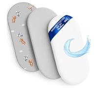 Sábanas Ajustables para Cochecito de bebé Juego de 3: 36x78 cm - 2 sábanas + 1 Protector de colchón Impermeable - Accesorios para Cuna de bebé y minicuna 36 x 78