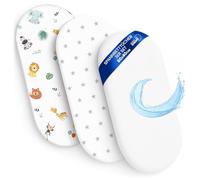 Sábanas Ajustables para Cochecito de bebé Juego de 3: 40x80 cm - 2 sábanas + 1 Protector de colchón Impermeable - Accesorios para Cuna de bebé y minicuna 40 x 80