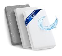 Sábanas Ajustables para Cochecito de bebé Juego de 3: 50x83 cm - 2 sábanas + 1 Protector de colchón Impermeable - Accesorios para Cuna de bebé y minicuna 50 x 83