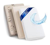 Sábanas Ajustables para Cochecito de bebé Juego de 3: 55x90 cm - 2 sábanas + 1 Protector de colchón Impermeable - Accesorios para Cuna de bebé y minicuna 55 x 90