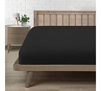Sabanas Bajeras 160x190/200, Sabanas Cama 160 Microfibra Suave Cómoda y Transpirable,para colchón de 15-30 cm de Altura Negro
