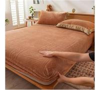 Sábanas bajeras ajustables de jacquard de felpa suave (sin funda de almohada) - Funda de cama de terciopelo grueso cálido para invierno, antideslizante, con bolsillo profundo, protector de colchón de