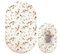 Sábanas Bajeras Ajustables para Cesta De Moisés, Sábana para Cuna De Bebé, Protectores De Colchonetas para Bebé, Bajera para Cama Ovalada, Reloj De Arena,F Unda Capazo