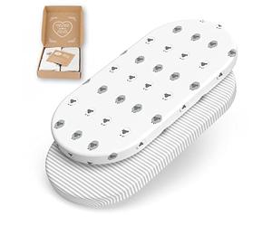 Sábanas Bajeras MimaDu para Capazo o Minicuna - 78x36 80x40 cm - 100% Algodón Oeko-Tex - Ideal para Bebé - Diseño de Ovejitas